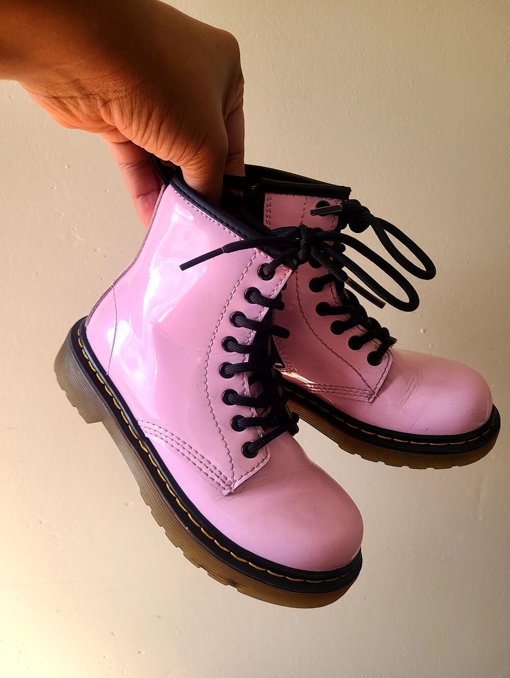 Dr. Martens 1460 J Pink Patent Leather Boots Kids Size 12